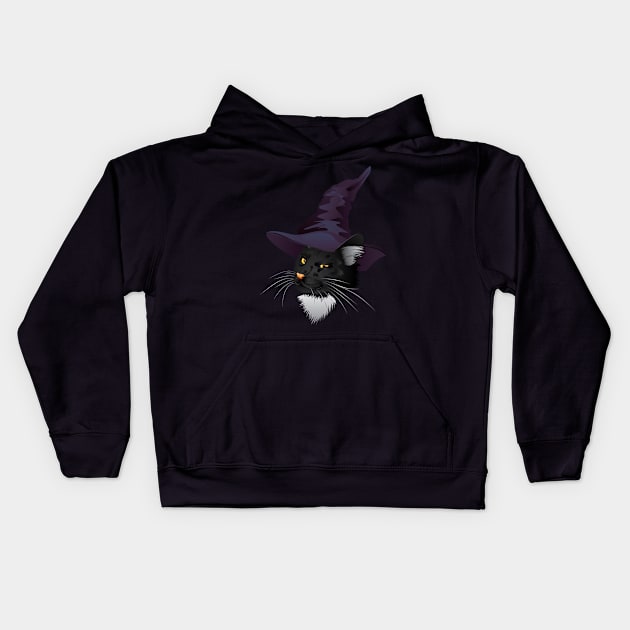 Kitty Witchy Kids Hoodie by AnnArtshock